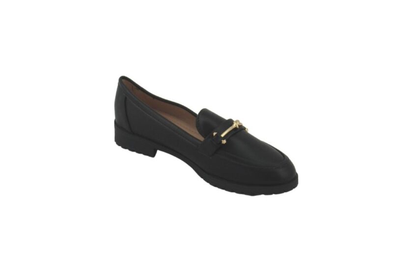 Famous Shoes Γυναικεία Loafers σε Μαύρο Χρώμα-G50-8-BLACK