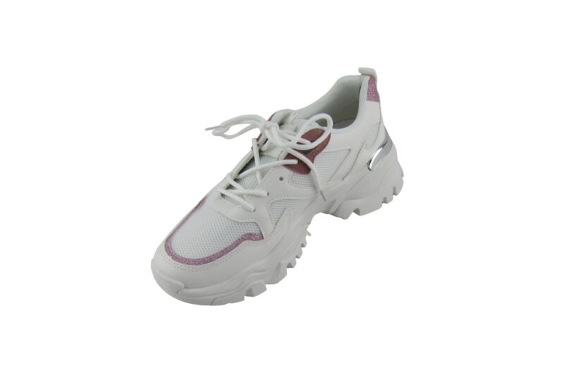 Famous Shoes Γυναικεία Chunky Sneakers Λευκά-BH-166-PINK