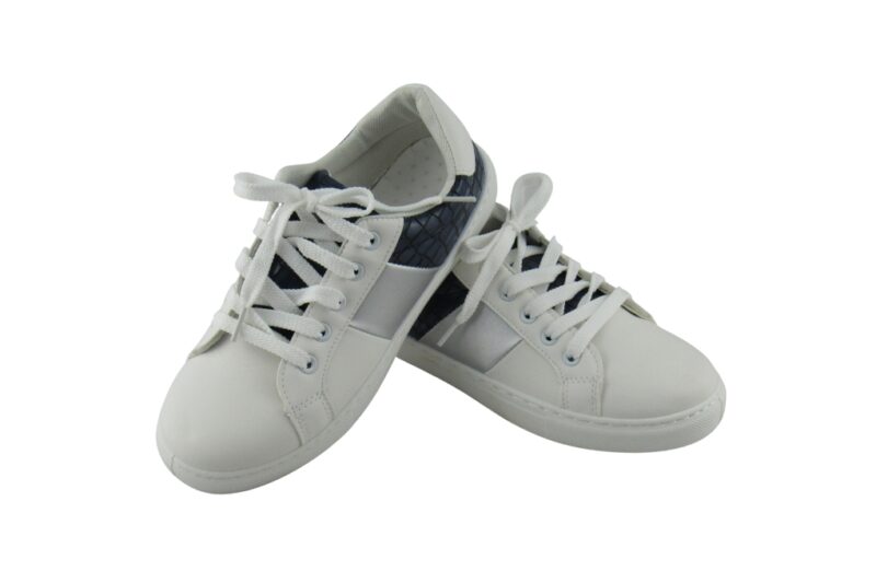 Famous Shoes Γυναικεία Sneakers Λευκά-Y1322-BLUE